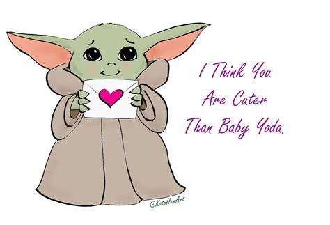 Baby Yoda Printable Valentines Day Cards Instant Download