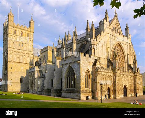 Exeter Cathedral Devon West Front Stock Photo Alamy