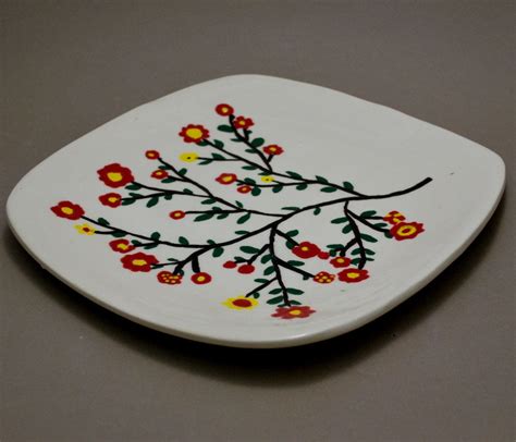 Colorful Hand Painted Decorative Ceramic Plate Free Shipping