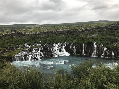 Hraunfossar Barnafoss Iceland Iceland Waterfall River Trip Outdoor