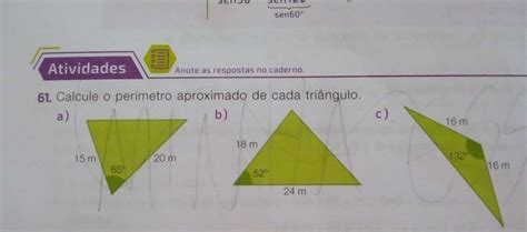 Calcule O Perímetro Aproximado De Cada Triângulo