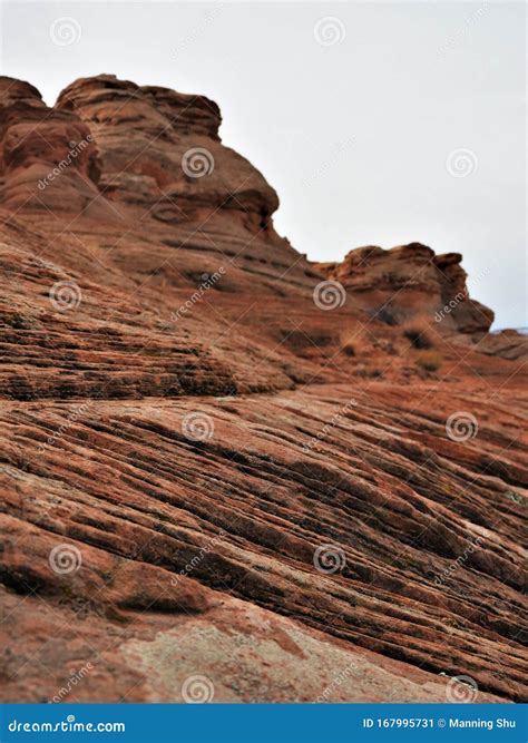 Close Up Of Red Sandstone Rock Layers Stock Image Image Of Formed