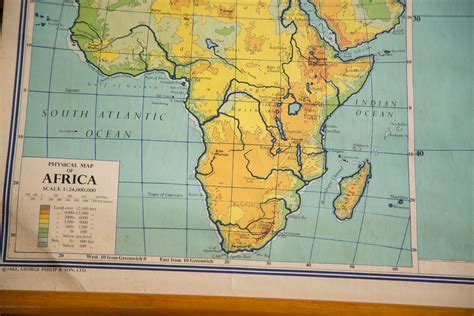 Vintage Africa Pull Down Map