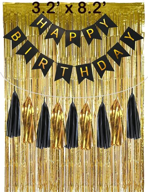 Birthday gifts for you wife do not need to be extravagant and can be small and thoughtful, such as this gift of tea. Black and Gold Birthday Set Happy Birthday Banner, Black ...