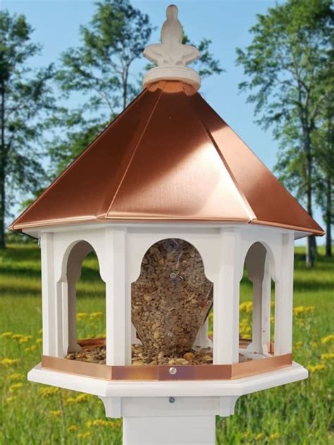 Large Capacity Wild Bird Feeder Pvc Body Copper Roof Made In Etsy