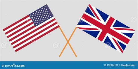The Uk And The Usa British And The United States Of America Flags