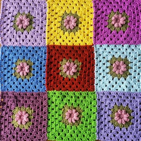 Crochet Popcorn Flower Granny Squares Charity Blanket Idea 🌻a Good Day