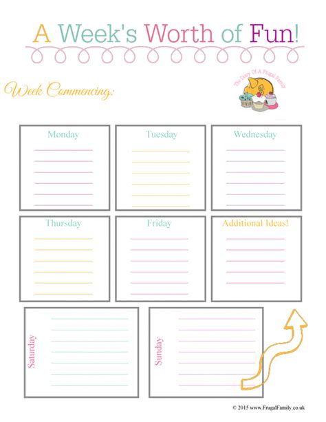 Free Printable A Weeks Worth Of Fun Activity Planner The Diary