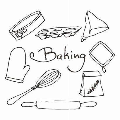 Baking Hand Drawn Bakery Tools Vector Sketch
