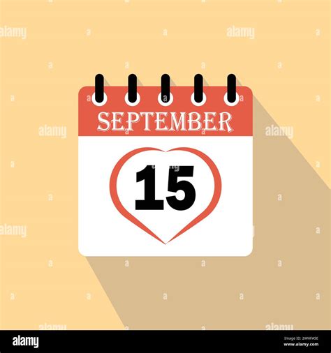 Icon Calendar Day 15 September 15th Days Of The Month Vector