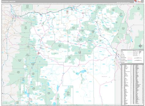 Oregon Eastern Zip Code Maps Premium