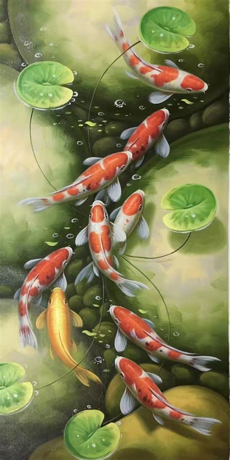 9 Koi Fish Feng Shui Painting