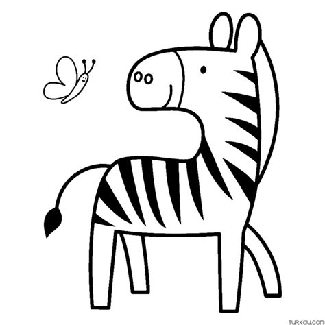 Animal Cute Zebra Easy Coloring Page Turkau