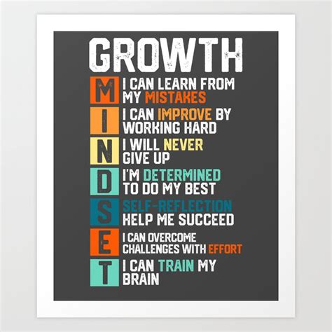 Growth Mindset Definition Motivational Quotes Good Vibes Art Print By