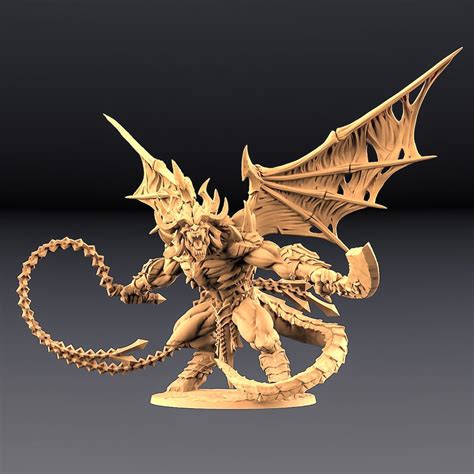 Demon King Premium 3d Printed Fantasy Tabletop Miniatures Etsy