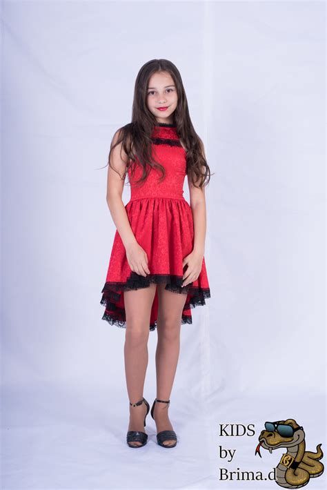 Custom Made Red Jacquard Dress With Asymmetric Skirt
