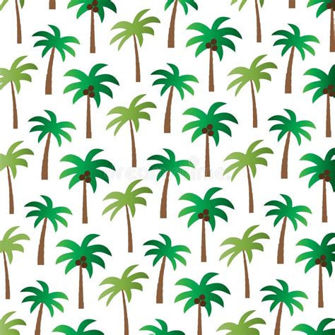 Palm Tree Pattern On White Stock Vector Illustration Of White 94744965