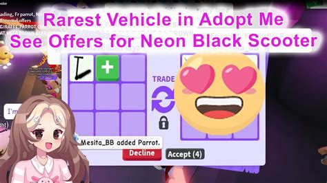 Seeing Offers For Rarest Vehicle Neon Black Scooter In Adopt Me Roblox