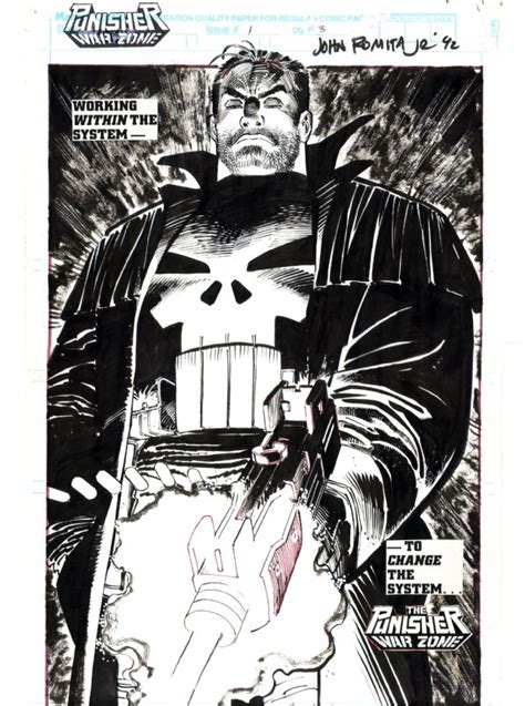 Punisher War Zone Par John Romita Jr Klaus Janson Planche Originale