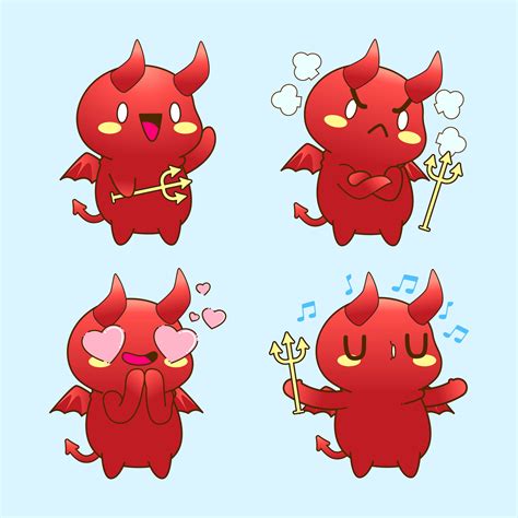 Cute Little Devil Drawing Cartoon Devil And Demon Sticker 6529045
