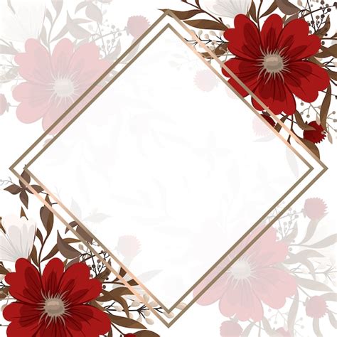 Free Vector Floral Border Background Red Flowers
