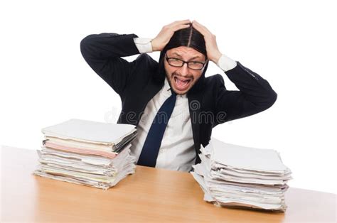 Businessman Overwhelmed And Stressed From Stock Image Image Of Funny
