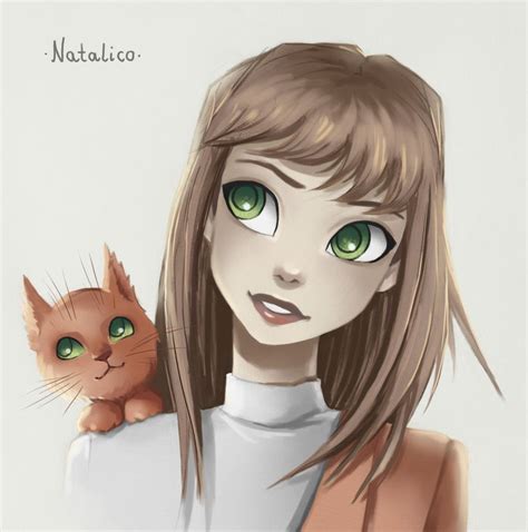 The era of animated videos began more than a century years ago. Cat on shoulder (digital) by natalico on DeviantArt ...