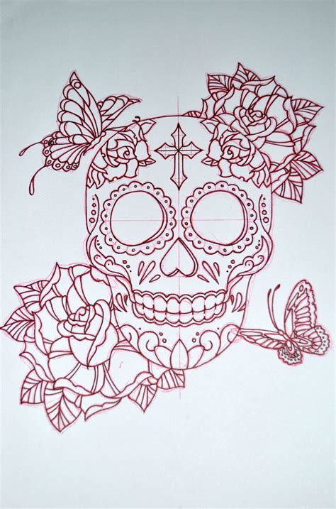 Sugar Skull Design By Avengedginge On Deviantart Skull Coloring Pages