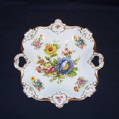 Kaiser West Gemany Floral Porcelain Serving Plate Vintage Plates
