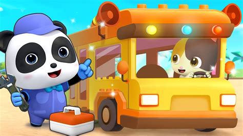 Baby Panda Pretend Play Driving Bus Lyrics Babybus Kids Stories