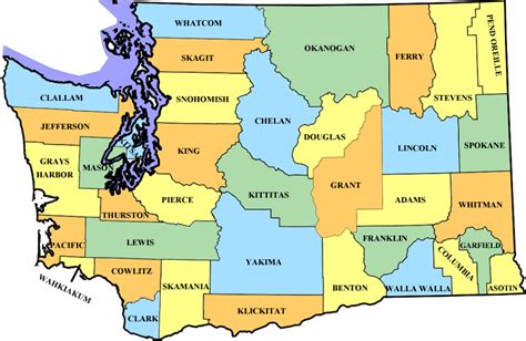 County Map Of Oregon And Washington
