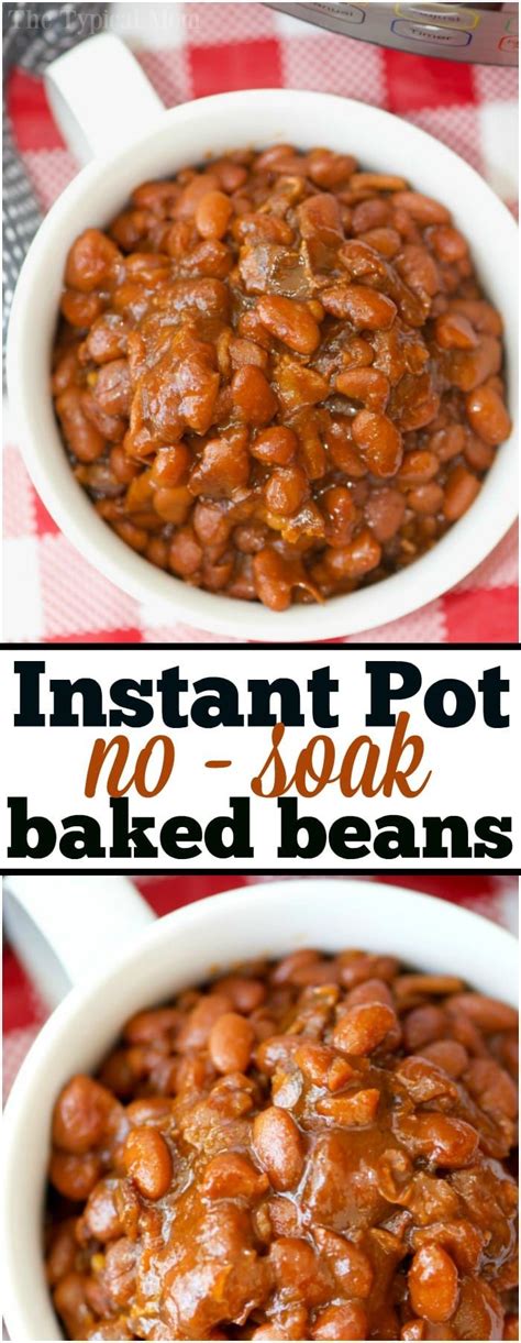 Healthy baked beans from scratch is an easy vegan recipe and perfect side for summer beans: Best NO soak Instant Pot baked beans! Perfectly cooked in your pressure cooker with no pre so ...