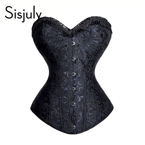 Buy Sisjuly 2017 Women Sexy Corsets Black Fall Lace Up