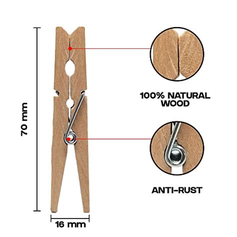 Blacksheep Zenia Pegs Clothes Pins Heavy Duty Outdoor With Spring Wooden Clothespins For Crafts