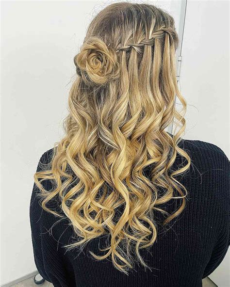 long curly hairstyles with braids for prom
