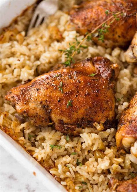 Oven Baked Chicken Thighs And Rice Recipe Oven Baked Chicken Thighs