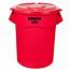 Rubbermaid BRUTE 20 Gallon Red Round Trash Can And Lid