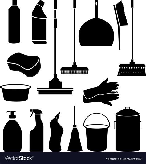 Cleaning Tools Icons Royalty Free Vector Image