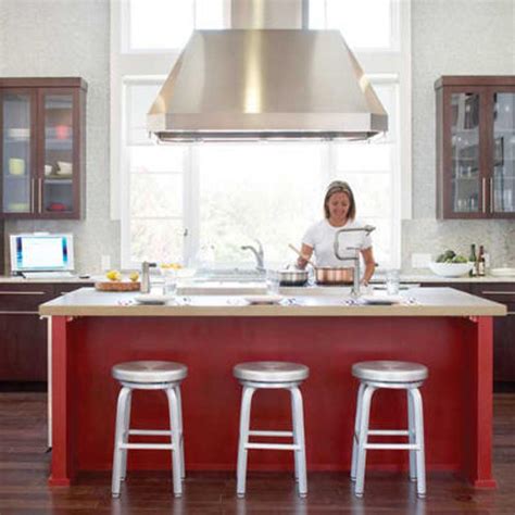 Set It Free Ranges At The Kitchen Island Red Kitchen Island Painted