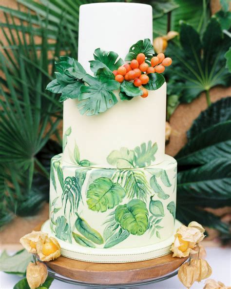 Hochzeitstorte Sommer Tropische Blätter Summer Wedding Cakes