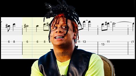 Trippie Redd Miss The Rage Guitar Tutorial Tabs With Sheets YouTube