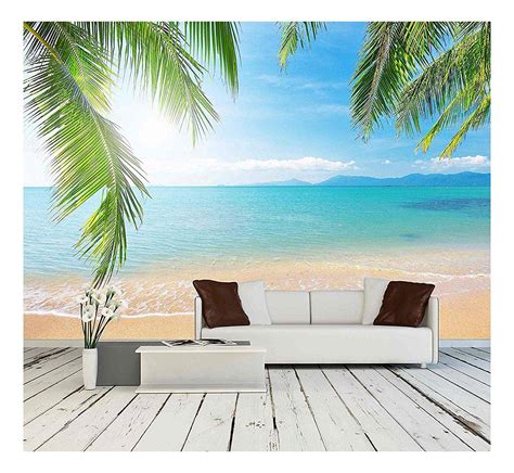 Wall Palm And Tropical Beach Removable Wall Mural Self Adhesive Large Wallpaper X