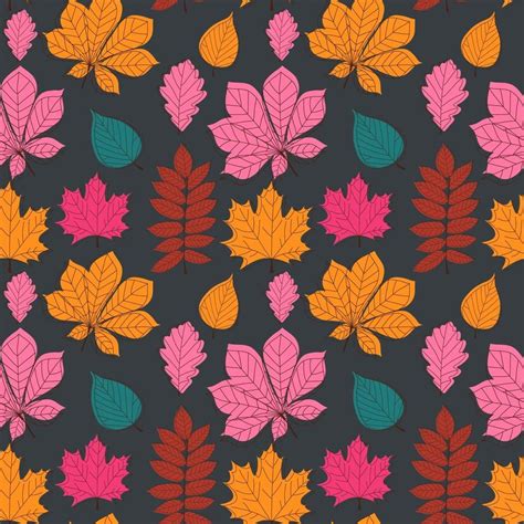 Abstract Seamless Pattern Background With Falling Autumn Leaves