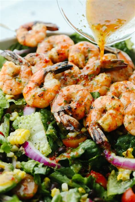 Grilled Shrimp Salad Recipe With Homemade Dressing Blogpapi