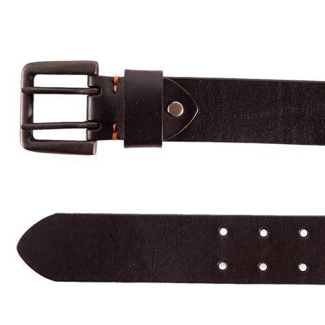 Double Hole Belt Mens Leather Belt Black Double Prong Leather Belt