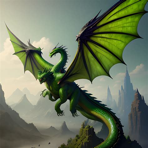 Green Dragon Wings Tail 8k High Resolution High Quality Ph