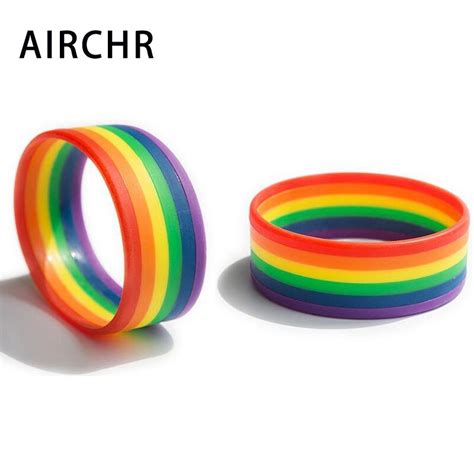 20pcs fast shipping safe lgbt bracelet gay pride rainbow bracelet wristband for gay lesbian