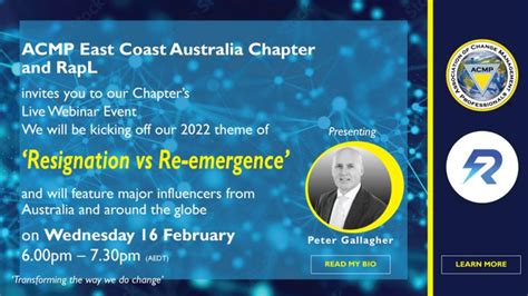Resignation Vs Re Emergence Acmp East Coast Australia Webinar