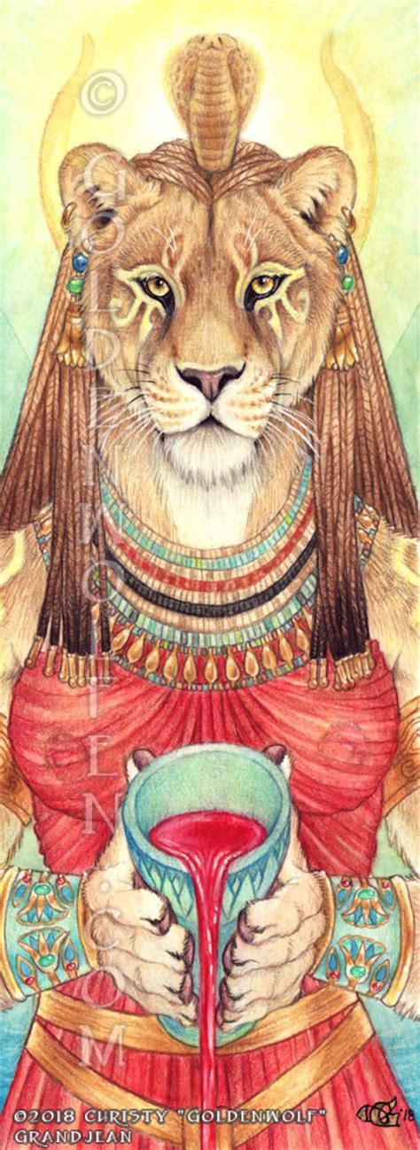 Sekhmet Lioness Egyptian Goddess Print Etsy