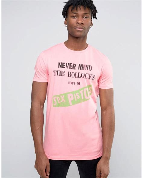 Asos Sex Pistols Longline Band T Shirt In Pink For Men Lyst